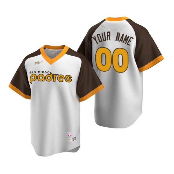 Personalized Men’s San Diego Padres Cool Base Jersey White Cooperstown