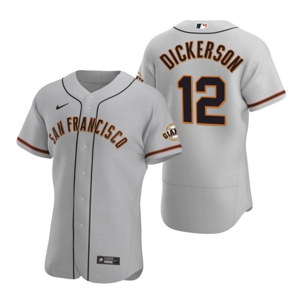 Personalized Men’s #12 Alex Dickerson San Francisco Giants Flex Base Jersey Gray