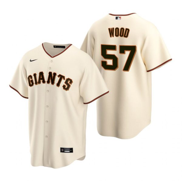 Personalized Men’s #57 Alex Wood San Francisco Giants Cool Base Jersey Cream