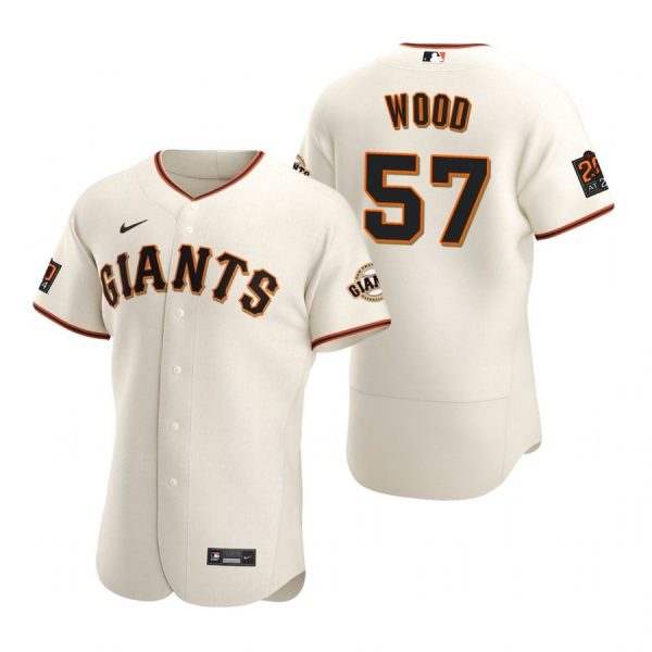 Personalized Men’s #57 Alex Wood San Francisco Giants Flex Base Jersey Cream