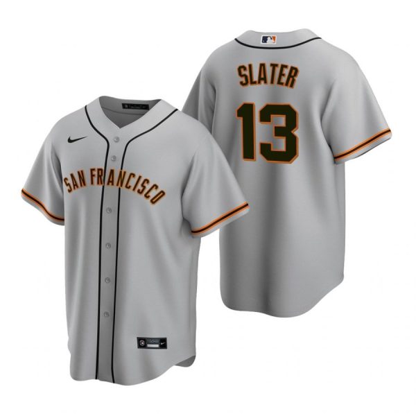 Personalized Men’s #13 Austin Slater San Francisco Giants Cool Base Jersey Gray