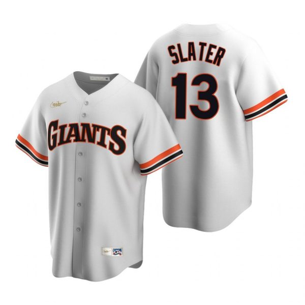 Personalized Men’s #13 Austin Slater San Francisco Giants Cool Base Jersey White Cooperstown