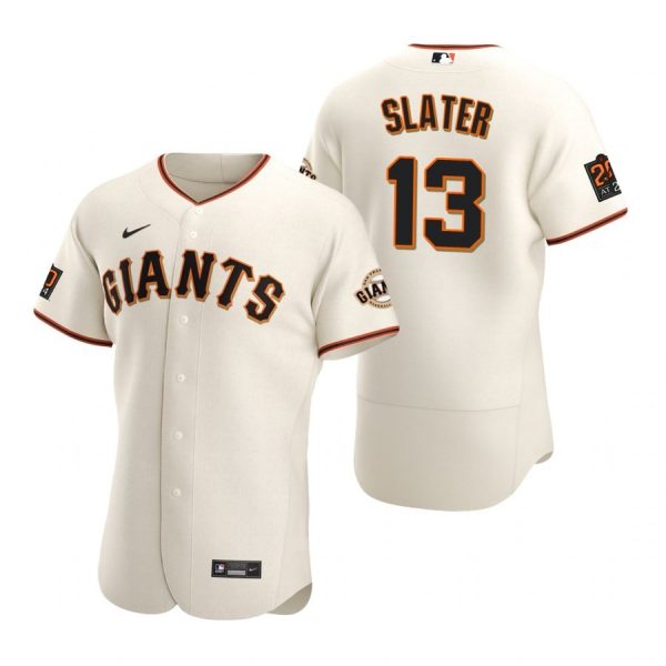 Personalized Men’s #13 Austin Slater San Francisco Giants Flex Base Jersey Cream