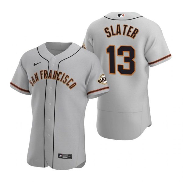 Personalized Men’s #13 Austin Slater San Francisco Giants Flex Base Jersey Gray