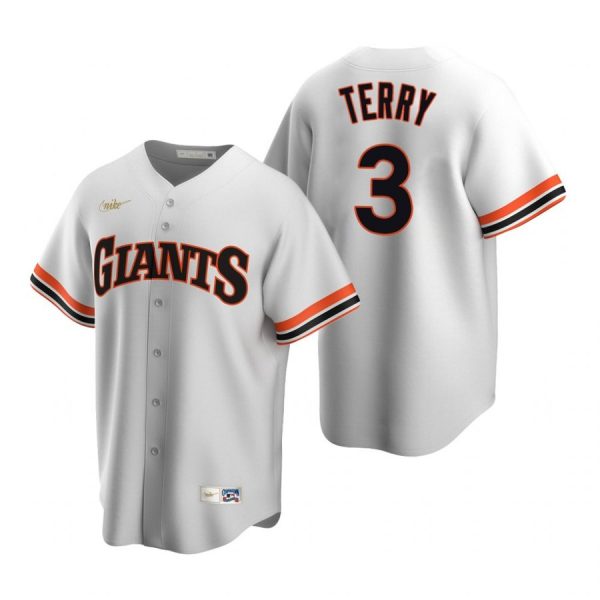 Personalized Men’s #3 Bill Terry San Francisco Giants White Cooperstown Jersey White Cooperstown