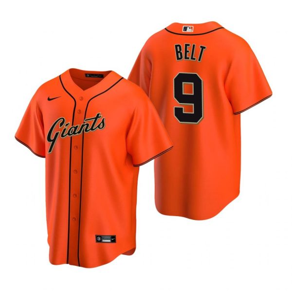 Personalized Men’s #9 Brandon Belt San Francisco Giants Cool Base Jersey Orange