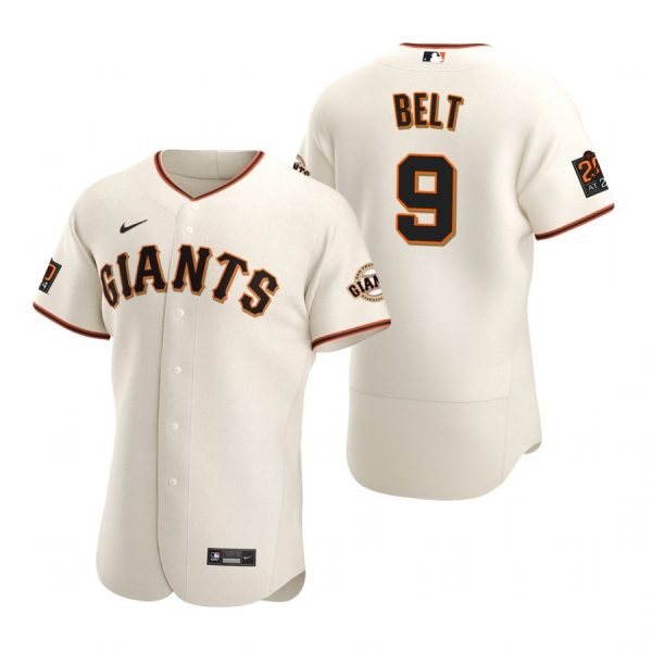 Personalized Men’s #9 Brandon Belt San Francisco Giants Flex Base Jersey Cream