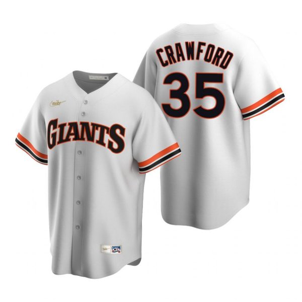 Personalized Men’s #35 Brandon Crawford San Francisco Giants Cool Base Jersey White Cooperstown