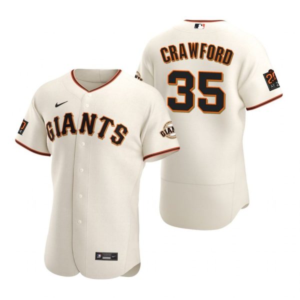 Personalized Men’s #35 Brandon Crawford San Francisco Giants Flex Base Jersey Cream