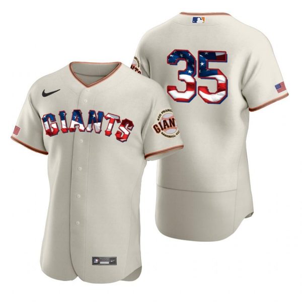 Personalized Men’s #35 Brandon Crawford San Francisco Giants Flex Base Jersey Cream Stars