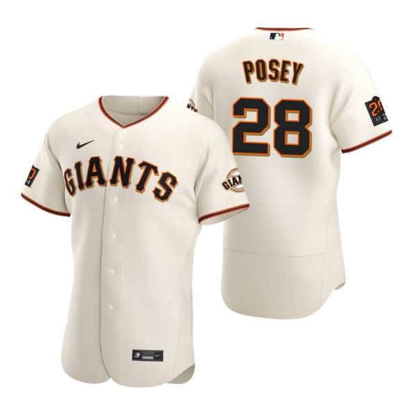 Personalized Men’s #28 Buster Posey San Francisco Giants Flex Base Jersey Cream