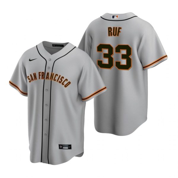 Personalized Men’s #33 Darin Ruf San Francisco Giants Cool Base Jersey Gray