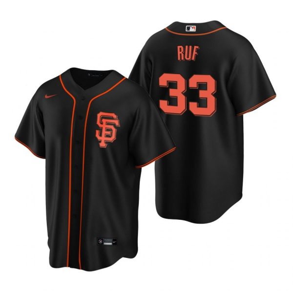 Personalized Men’s #33 Darin Ruf San Francisco Giants Cool Base Jersey Black