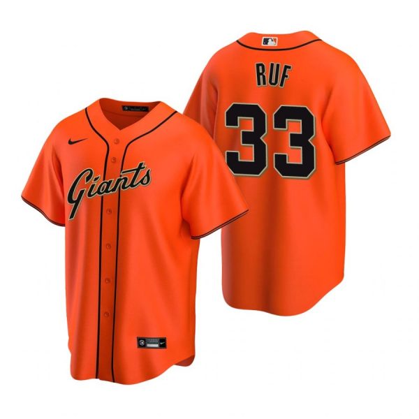 Personalized Men’s #33 Darin Ruf San Francisco Giants Cool Base Jersey Orange