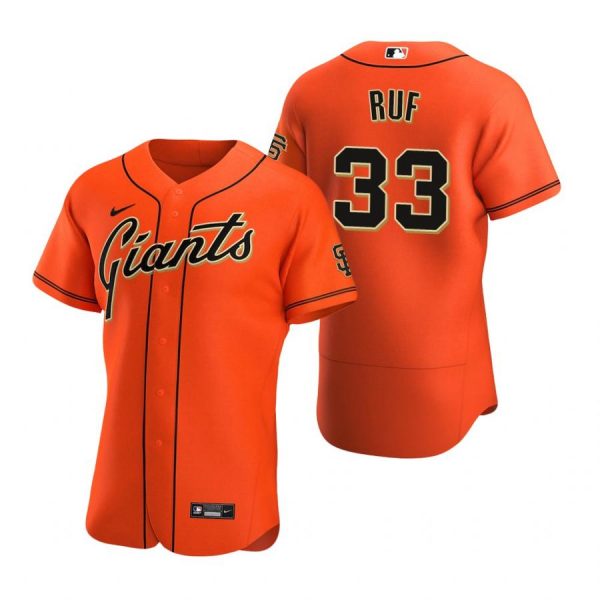 Personalized Men’s #33 Darin Ruf San Francisco Giants Flex Base Jersey Orange