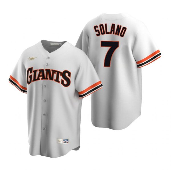 Personalized Men’s #7 Donovan Solano San Francisco Giants Cool Base Jersey White Cooperstown
