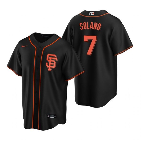 Personalized Men’s #7 Donovan Solano San Francisco Giants Cool Base Jersey Black