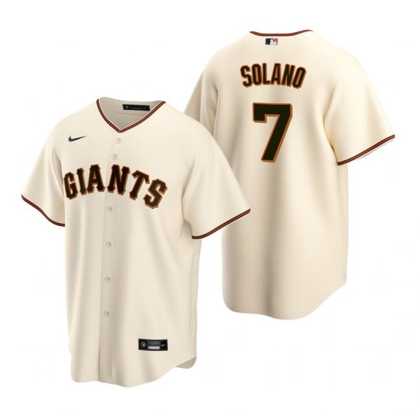 Personalized Men’s #7 Donovan Solano San Francisco Giants Cool Base Jersey Cream
