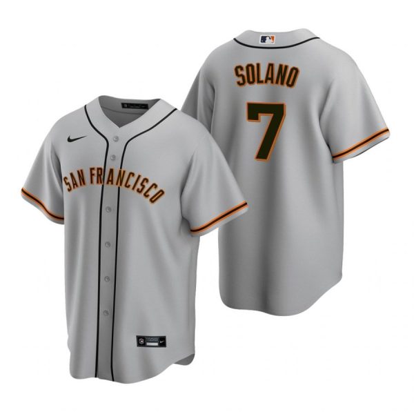 Personalized Men’s #7 Donovan Solano San Francisco Giants Cool Base Jersey Gray
