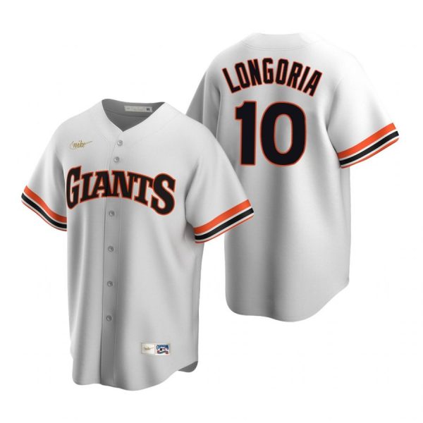 Personalized Men’s #10 Evan Longoria San Francisco Giants Cool Base Jersey White Cooperstown