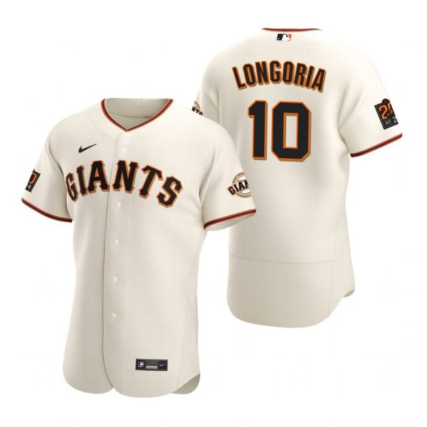 Personalized Men’s #10 Evan Longoria San Francisco Giants Flex Base Jersey Cream