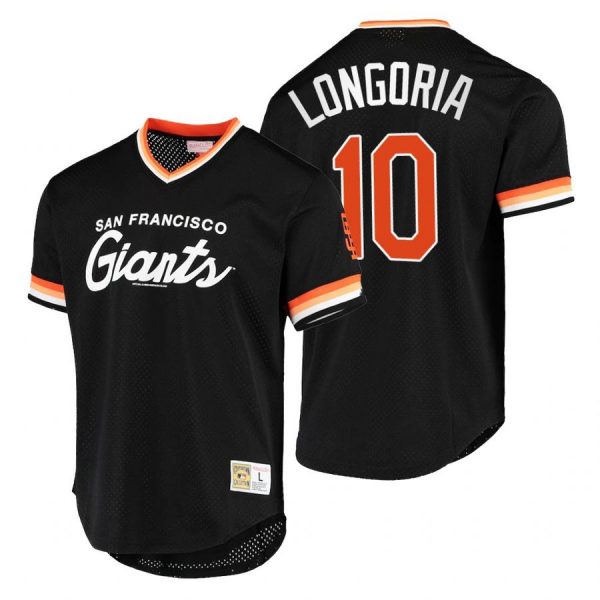 Personalized Men’s #10 Evan Longoria San Francisco Giants Throwback Jersey Black Throwback