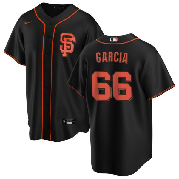 Personalized Men’s #66 Jarlin Garcia San Francisco Giants Cool Base Jersey Black