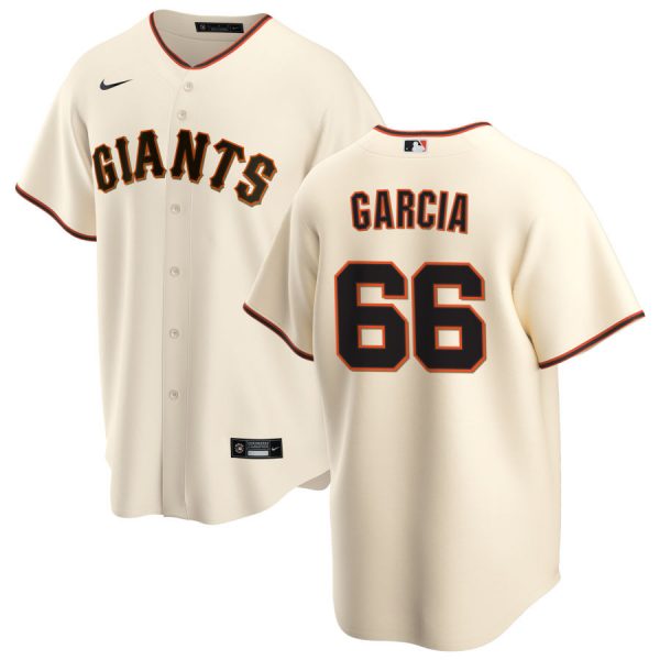 Personalized Men’s #66 Jarlin Garcia San Francisco Giants Cool Base Jersey Cream