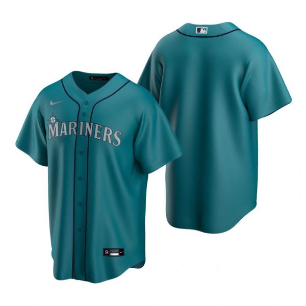 Personalized Men’s Blank Seattle Mariners Cool Base Jersey Aqua Aqua