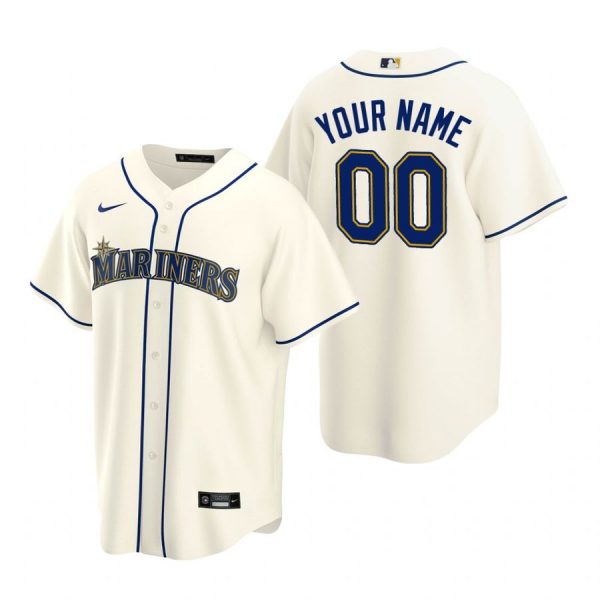 Personalized Men’s Seattle Mariners Cool Base Jersey Cream Cream
