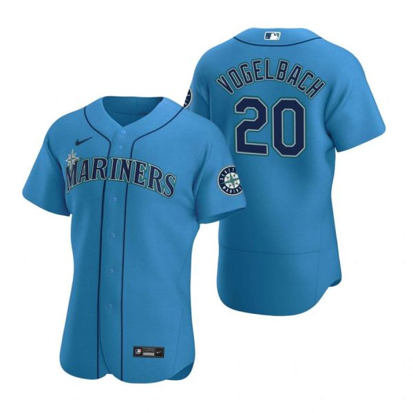 Personalized Men’s Daniel Vogelbach Seattle Mariners Flex Base Jersey Black Golden Royal