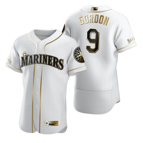Personalized Men’s Dee Gordon Seattle Mariners Flex Base Jersey Black Holographic White Golden