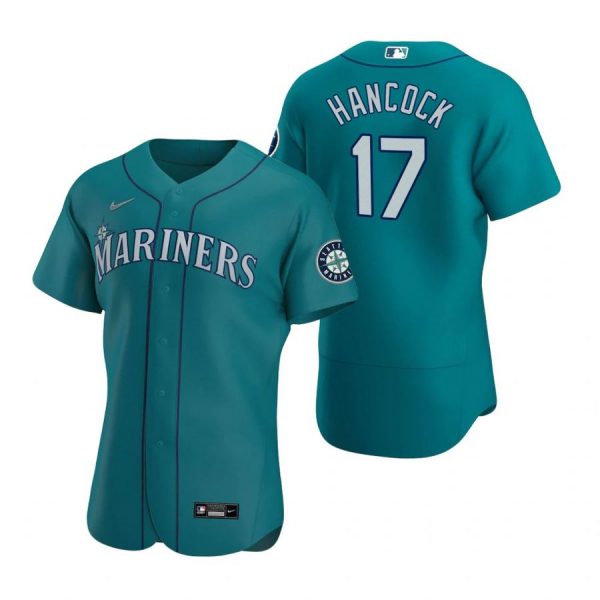 Personalized Men’s Emerson Hancock Seattle Mariners Flex Base Jersey Royal Aqua