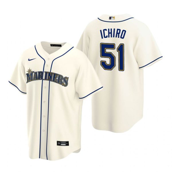 Personalized Men’s Ichiro Suzuki Seattle Mariners Cool Base Jersey White Cream