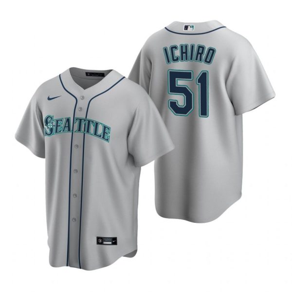 Personalized Men’s Ichiro Suzuki Seattle Mariners Cool Base Jersey White Gray