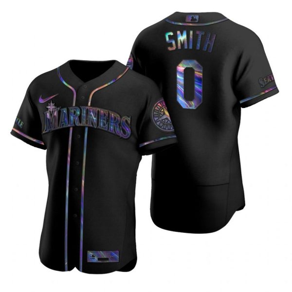 Personalized Men’s Mallex Smith Seattle Mariners Flex Base Jersey Aqua Black Holographic