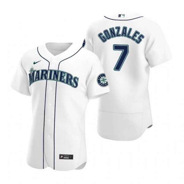 Personalized Men’s Marco Gonzales Seattle Mariners Flex Base Jersey White Golden Edition White