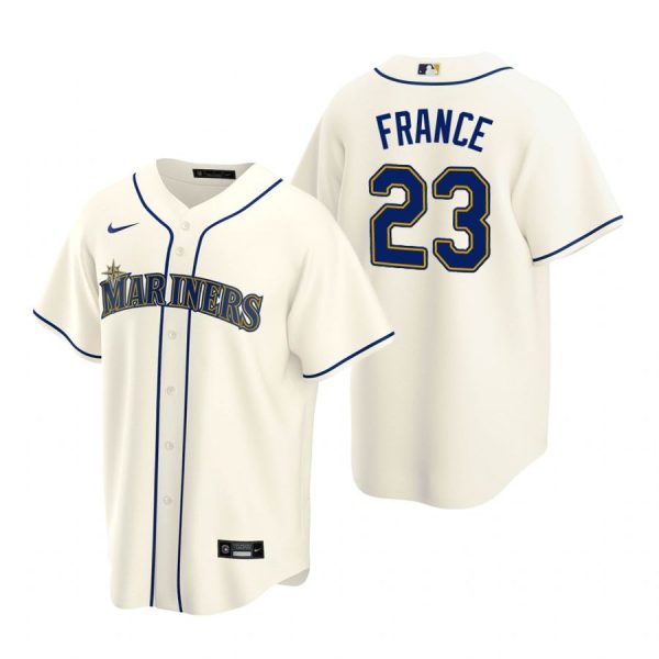 Personalized Men’s Ty France Seattle Mariners Cool Base Jersey Gray Cream