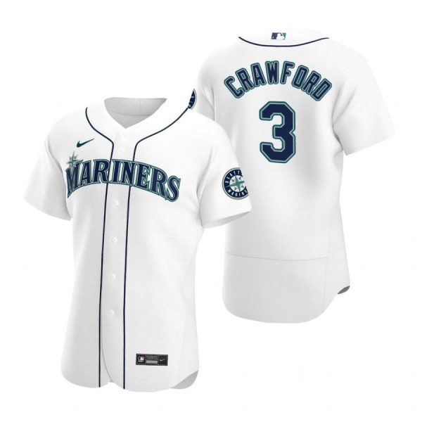 Personalized Men’s J.P. Crawford Seattle Mariners Flex Base Jersey Aqua White