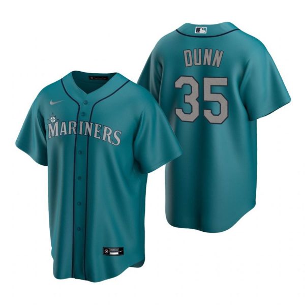 Personalized Men’s Justin Dunn Seattle Mariners Cool Base Jersey Cream Aqua