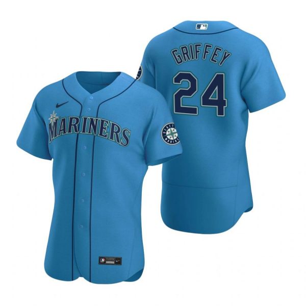 Personalized Men’s Ken Griffey Jr. Seattle Mariners Flex Base Jersey Black Holographic Royal