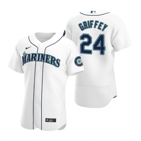 Personalized Men’s Ken Griffey Jr. Seattle Mariners Flex Base Jersey Black Holographic White