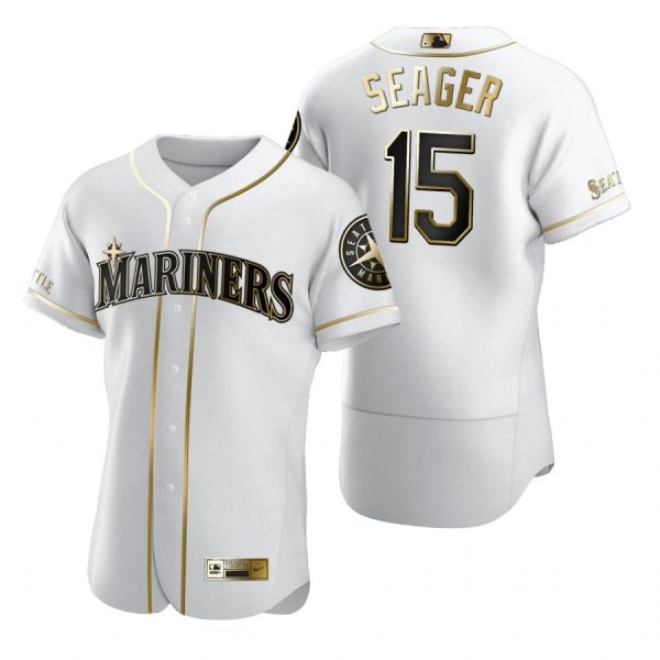 Personalized Men’s Kyle Seager Seattle Mariners Flex Base Jersey Black Holographic White Golden