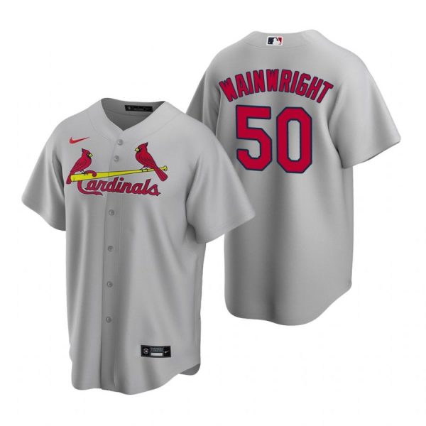 Personalized Men’s Adam Wainwright St. Louis Cardinals Cool Base Jersey Cream Gray