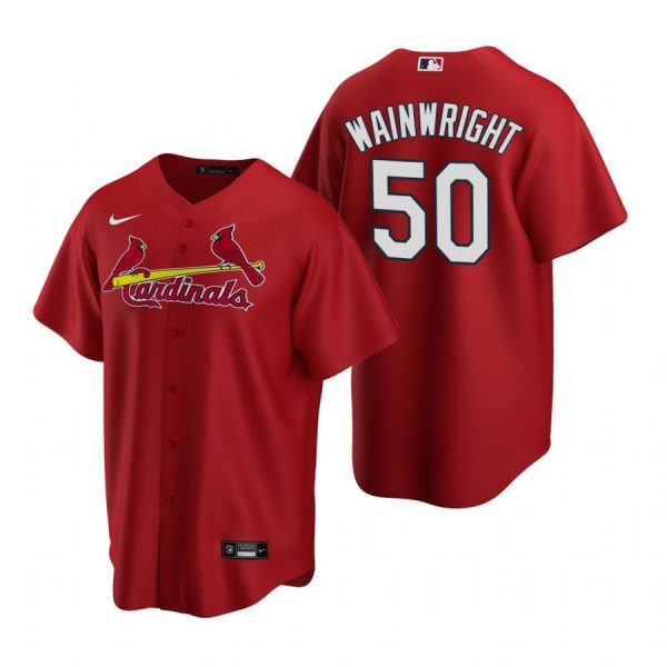 Personalized Men’s Adam Wainwright St. Louis Cardinals Cool Base Jersey Cream Red