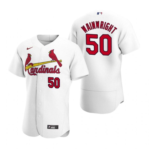 Personalized Men’s Adam Wainwright St. Louis Cardinals Flex Base Jersey White WS White