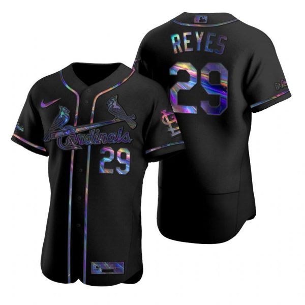 Personalized Men’s Alex Reyes St. Louis Cardinals Flex Base Jersey Black Holographic Black Holographic