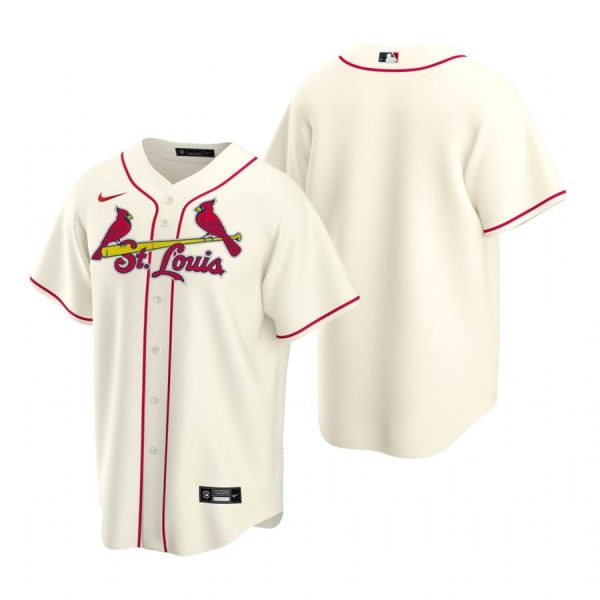 Personalized Men’s Blank St. Louis Cardinals Cool Base Jersey White Cream