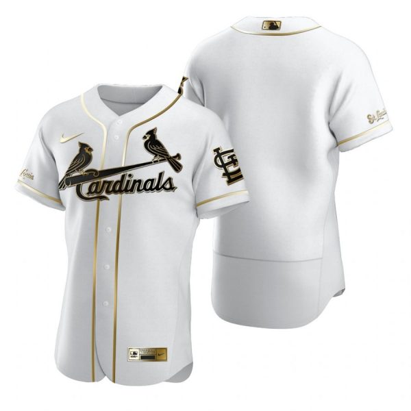 Personalized Men’s Blank St. Louis Cardinals Flex Base Jersey White Golden White Golden