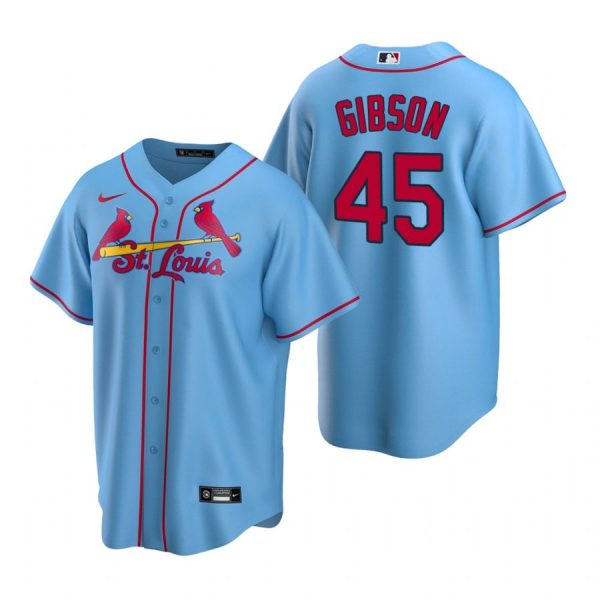 Personalized Men’s Bob Gibson St. Louis Cardinals Cool Base Jersey White Light Blue